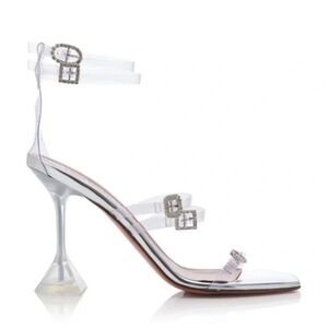 Amina Muaddi Robyn 95 PVC buckle embellished sandals